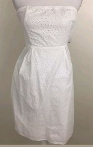 Old Navy White Crochet Floral Dress Strapless sz12